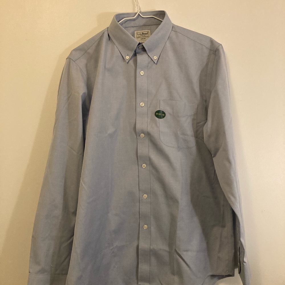 L.L. Bean Light Blue Slim Fit Oxford